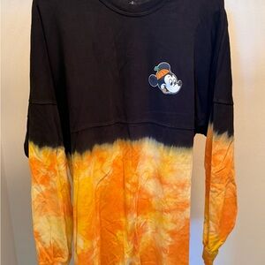 Disney Happy Halloween Spirit Jersey, Black and Tie-Dye Orange - Size Medium